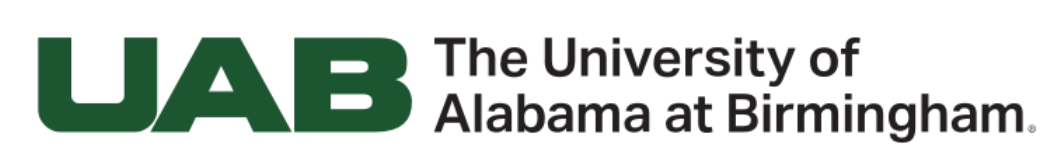 UAB logo with green “UAB” and “The University of Alabama at Birmingham” text on a white background