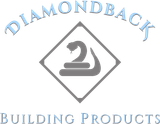 Diamondback Building Products logo: a grey snake in a diamond, with