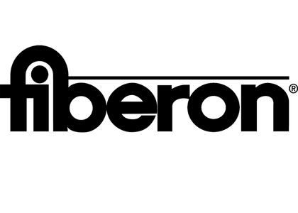 Fiberon black logo on a white background