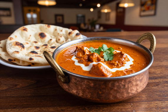 Butter chicken with naan