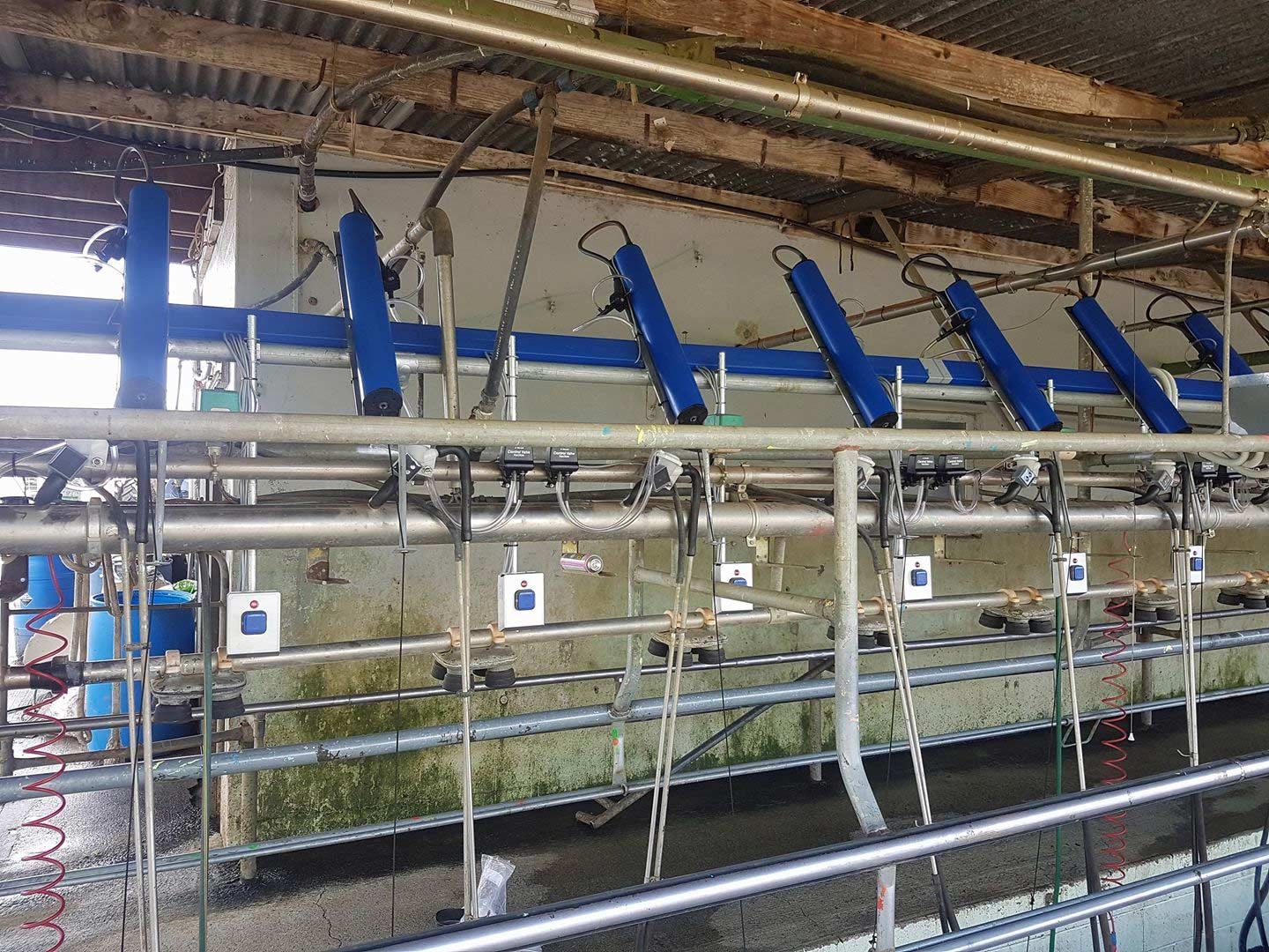 Milking machine inside an industrial facility