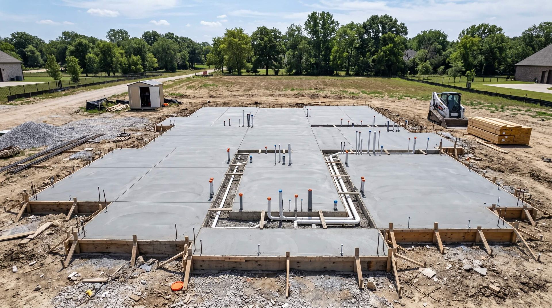 Slab foundation for a new home
