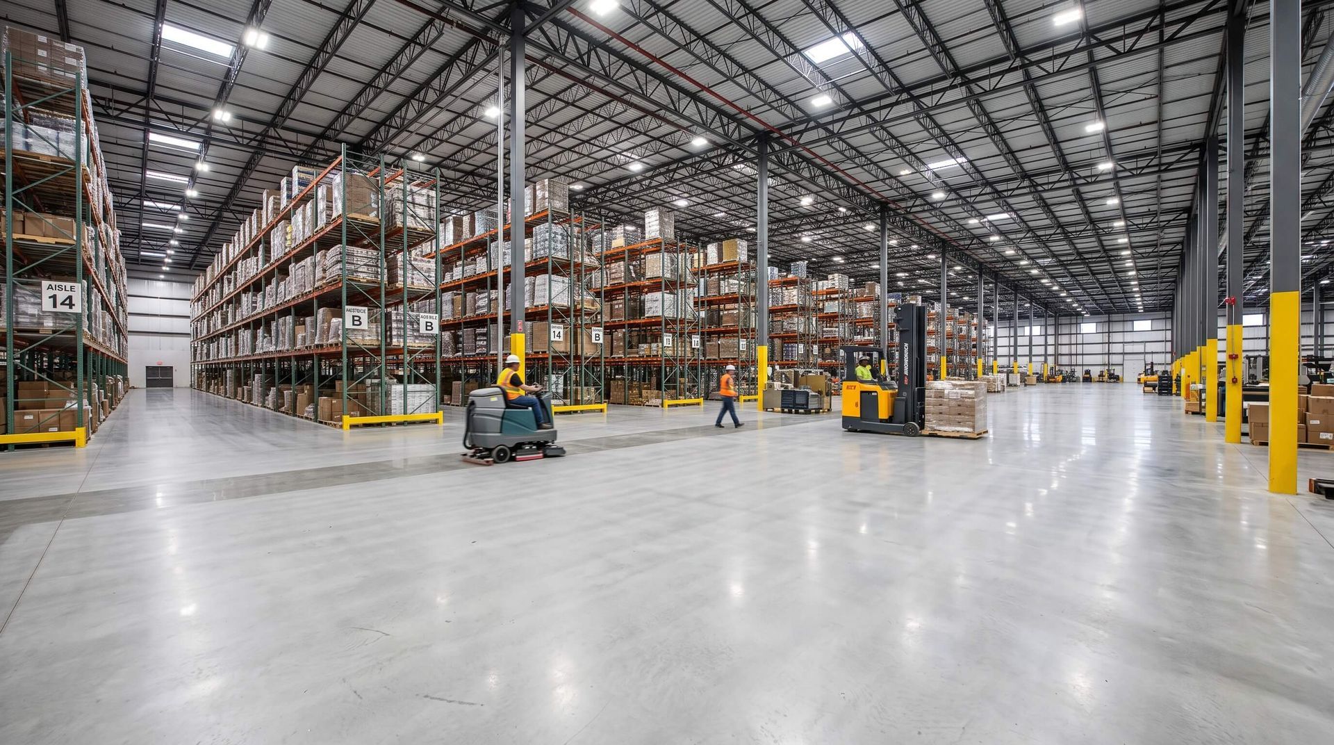 New concrete floor for a large factory