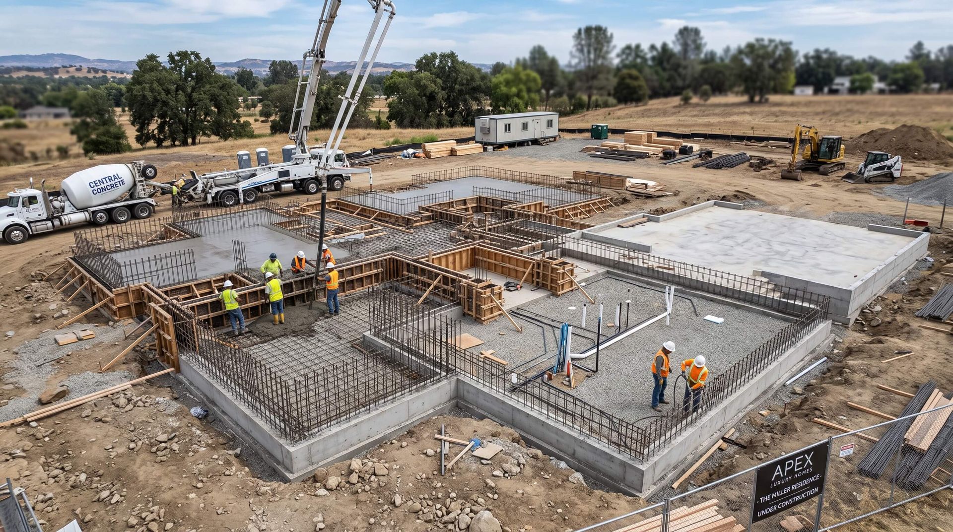 New foundation for a new home construction