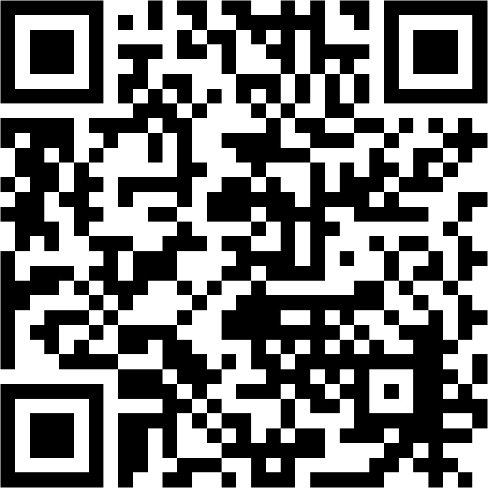 Codice QR in bianco e nero su sfondo bianco