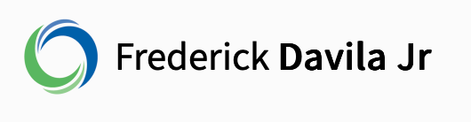 Logo with swirling blue and green design next to the text 