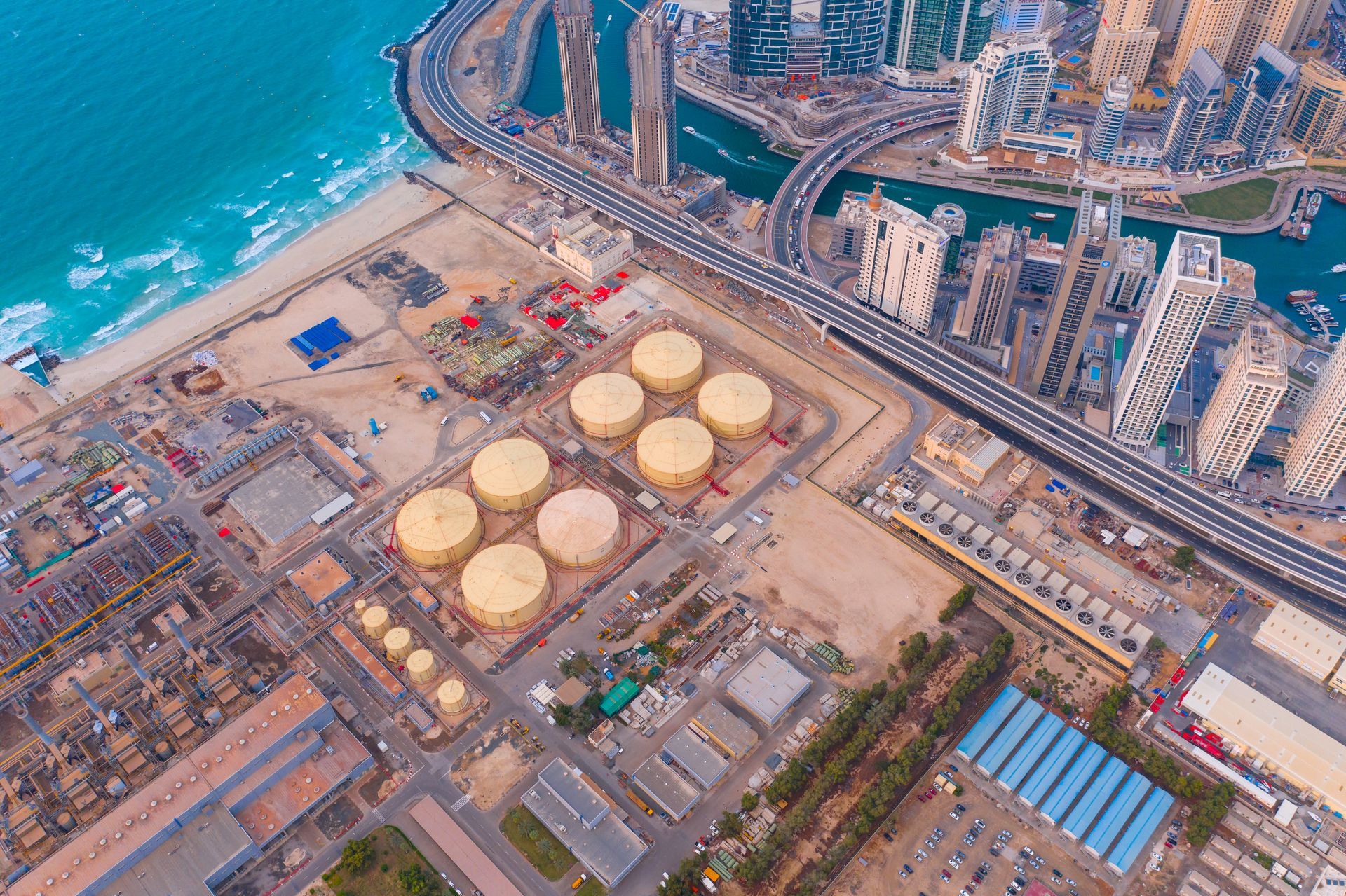 Dubai city and industrial area.