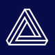 Logo for Performance Plus Business Solutions.  Figure of a white Penrose Triangle on a blue background.  