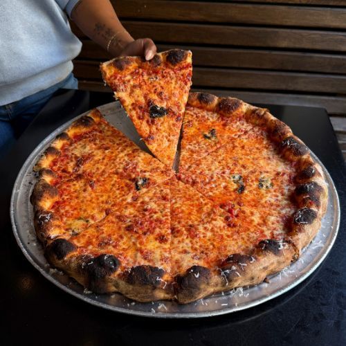 New York style cheese pizza from Cello's Pizzeria in East Village