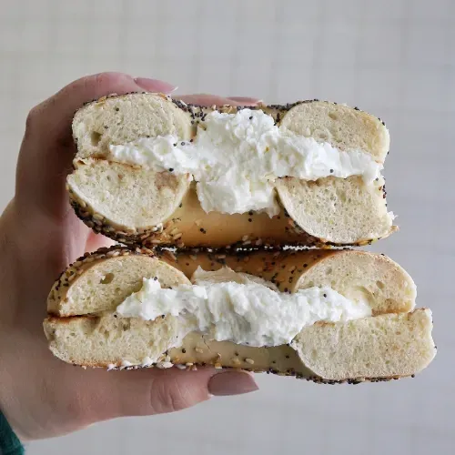 Everything bagel from H&H Bagels on the Upper East Side, NYC