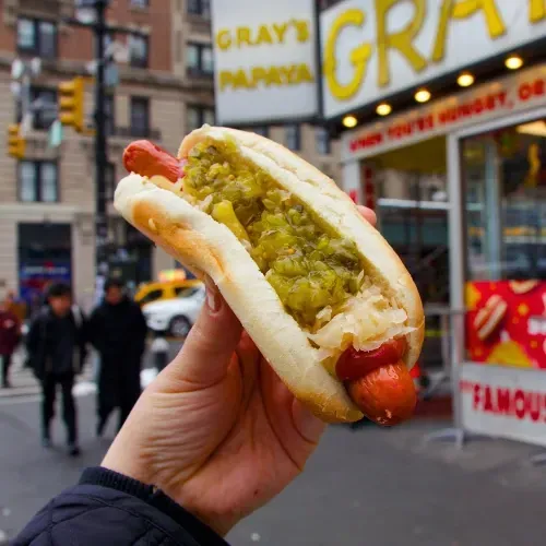 Hot dog from Gray's Papaya on the Upper West Side, NYC