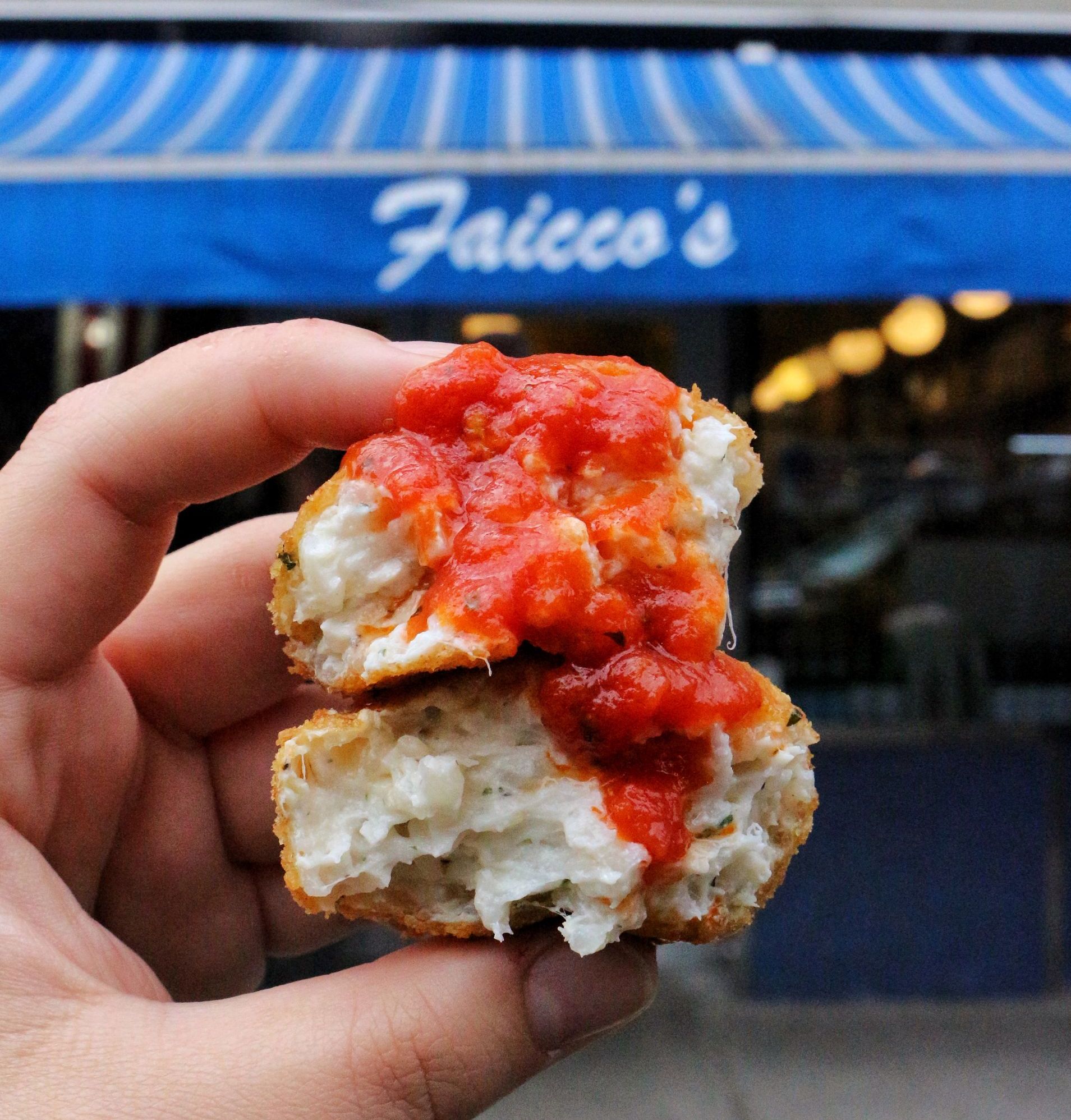 Arancini Rice Ball with homemade tomato sauce from Faicco's Italian Specialities