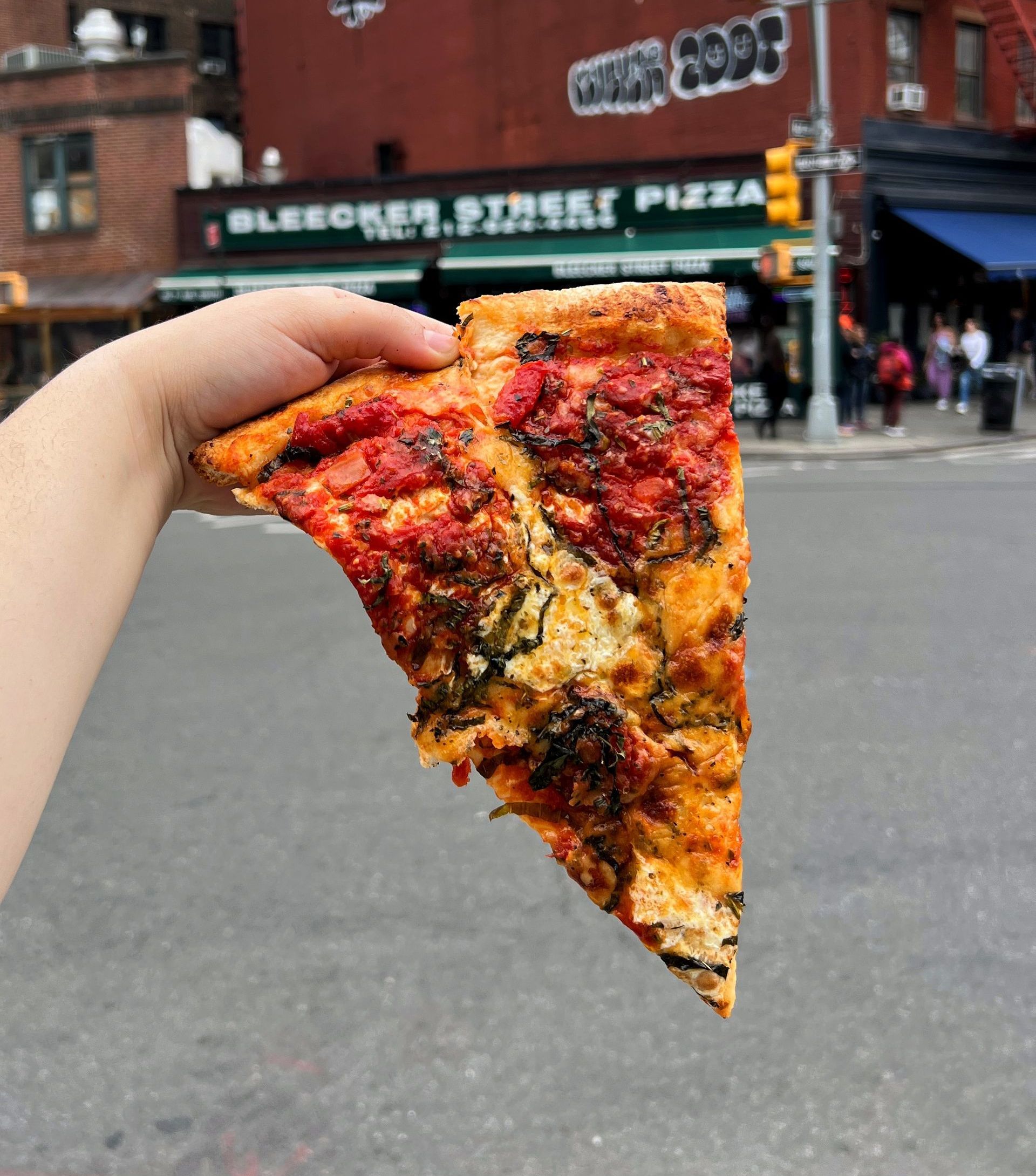 Margherita Pizza from Bleecker Street Pizza in Greenwich Village NYC