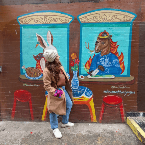 Tour Guest Viewing Chinese Street Art