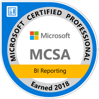 Relatórios bi profissionais certificados pela Microsoft obtidos em 2018