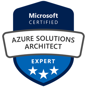 Um selo de especialista em arquiteto de soluções Azure certificado pela Microsoft
