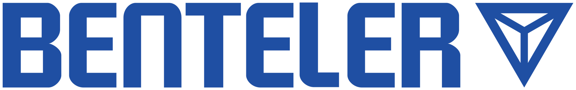 Um logotipo azul da Benteler em um fundo branco