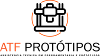 Um logotipo para uma empresa chamada atf prototypes.