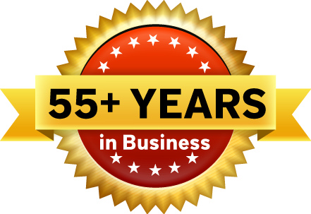 55 years in business logo