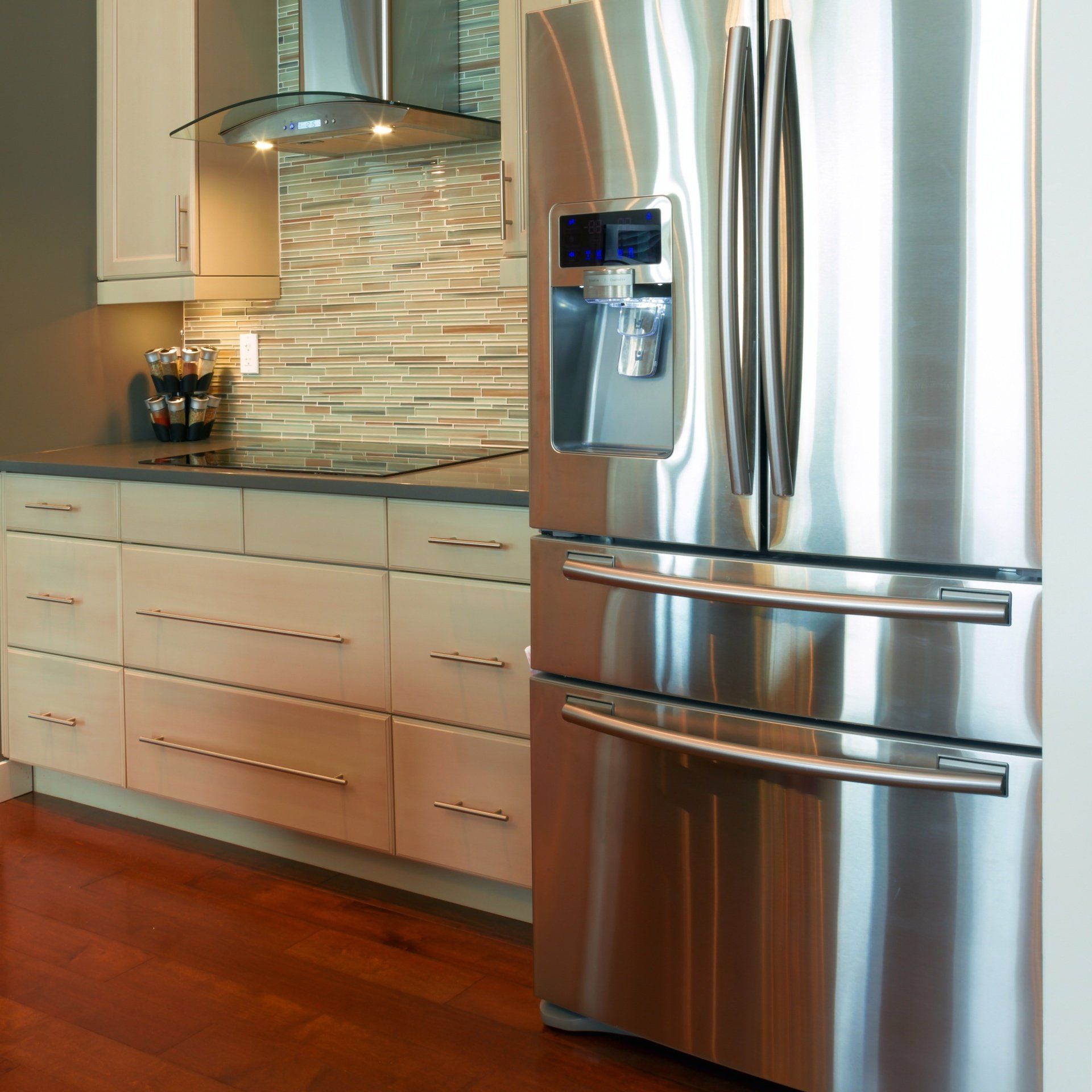 Appliances located in a modern kitchen