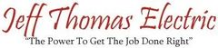 Jeff Thomas Electric logo with red script text and tagline “The Power To Get The Job Done Right”