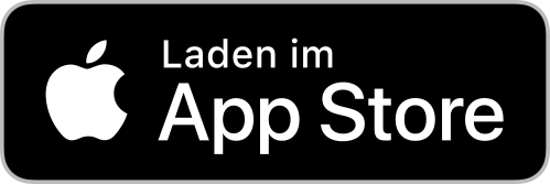 Das Apple-Logo befindet sich auf einer schwarzen Schaltfläche mit der Aufschrift „Laden im App Store“.
