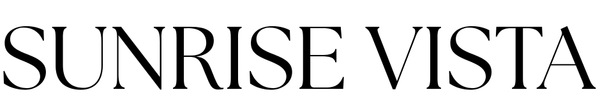SUNRISE VISTA logo in black serif text on a white background