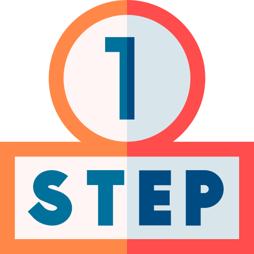 A split-color graphic featuring the number 1 inside a circle above the text 