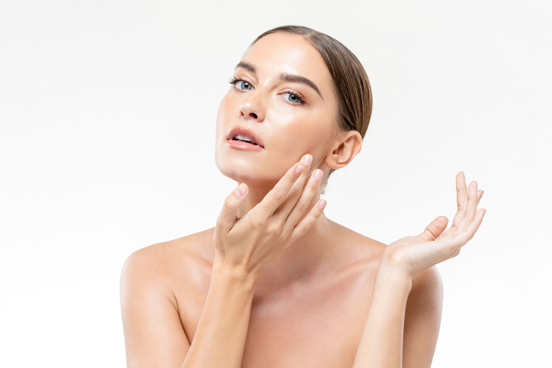 Woman with clear and firm skin