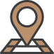 Brown location marker over a stylized map.