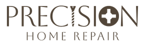 Logo for Precision Home Repair with text and a screw design.