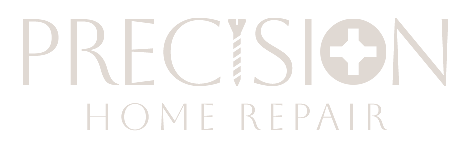 Logo for Precision Home Repair with the word