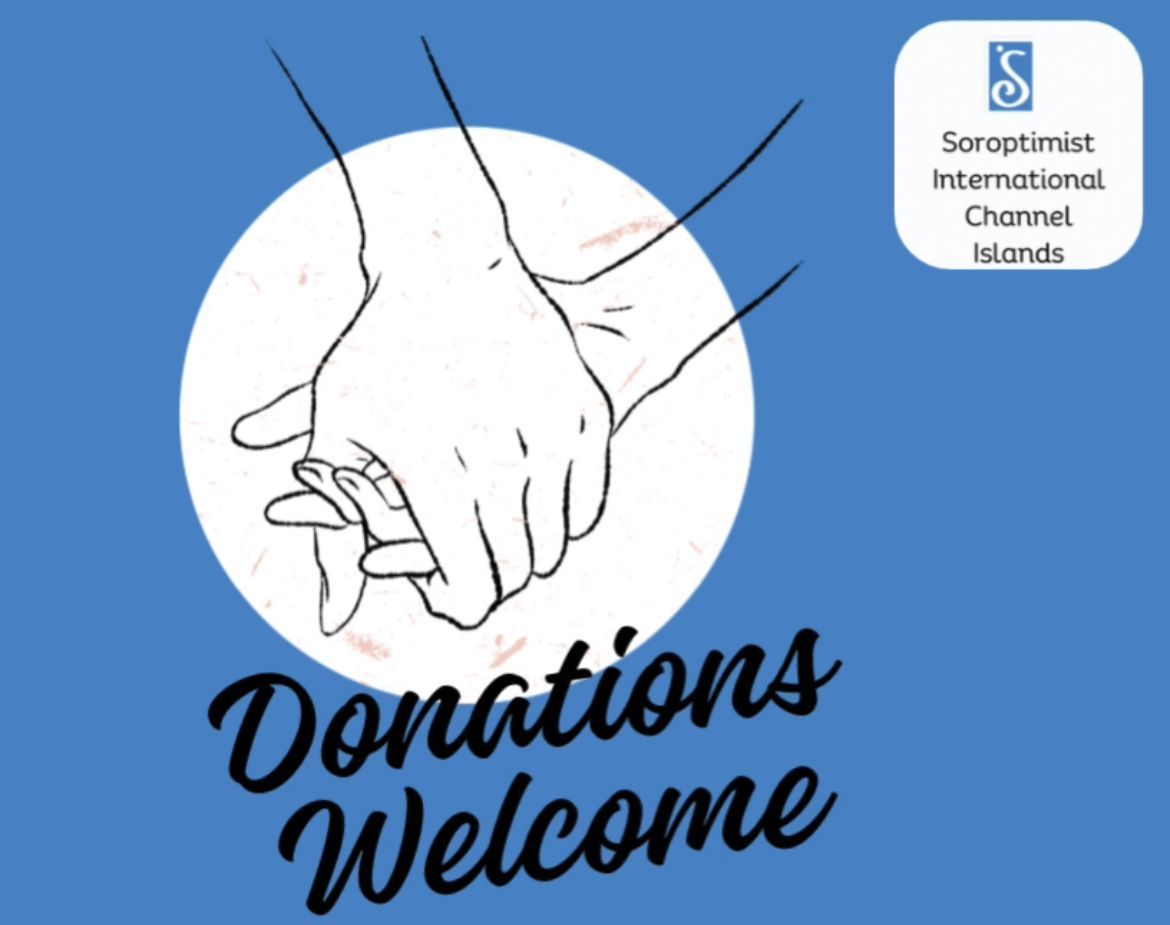 Blue graphic featuring a line drawing of two hands holding each other, with the text 