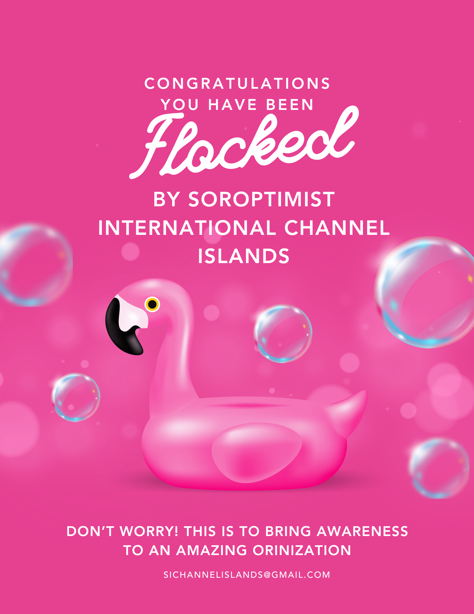 A pink flyer titled