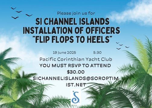 Event flyer for SI Channel Islands Installation of Officers 