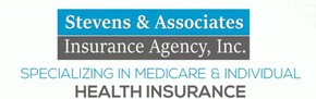 Stevens & Associates Insurance Agency, Inc. logo with teal, gray and white text for Medicare and individual health insurance