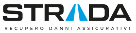 Logo STRADA in nero, bianco e blu con la dicitura “RECUPERO DANNI ASSICURATIVI”
