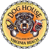 Dog House logo: snarling bulldog head holding hot dogs, with text &ldquo;Famous Uncle Al&rsquo;s&rdquo; and &ldquo;Virginia Beach&rdquo;