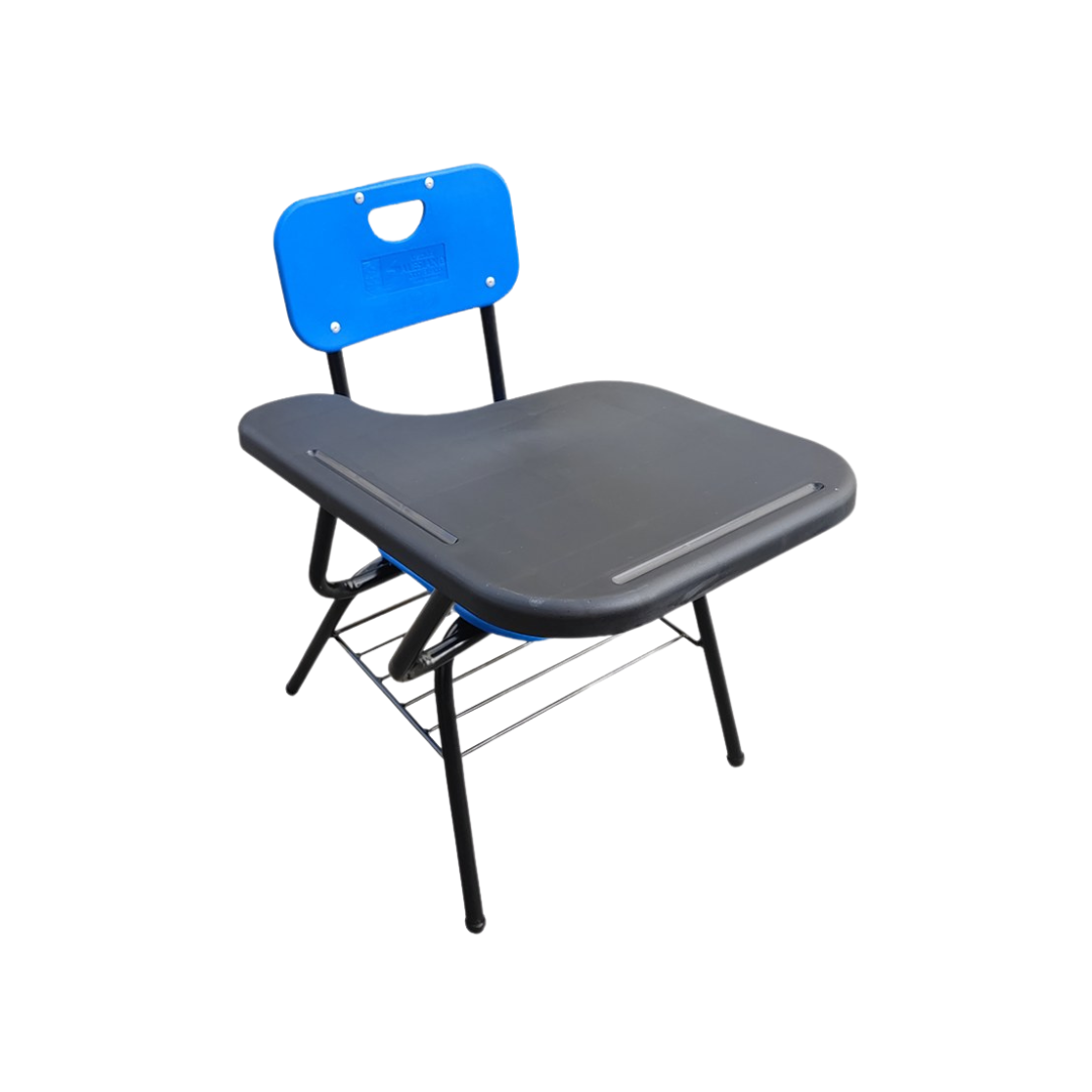 PUPITRE ESCOLAR CON ASIENTO Y RESPALDO CON PARRILLA PARA UTILES