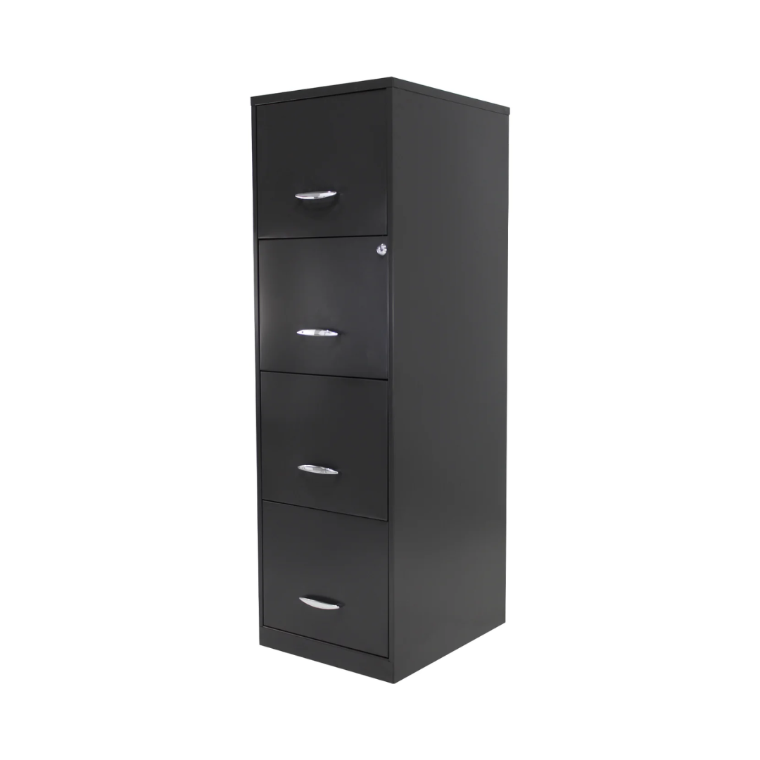 ARCHIVERO VERTICAL 4 GAVETAS NEGRO ECOMAX