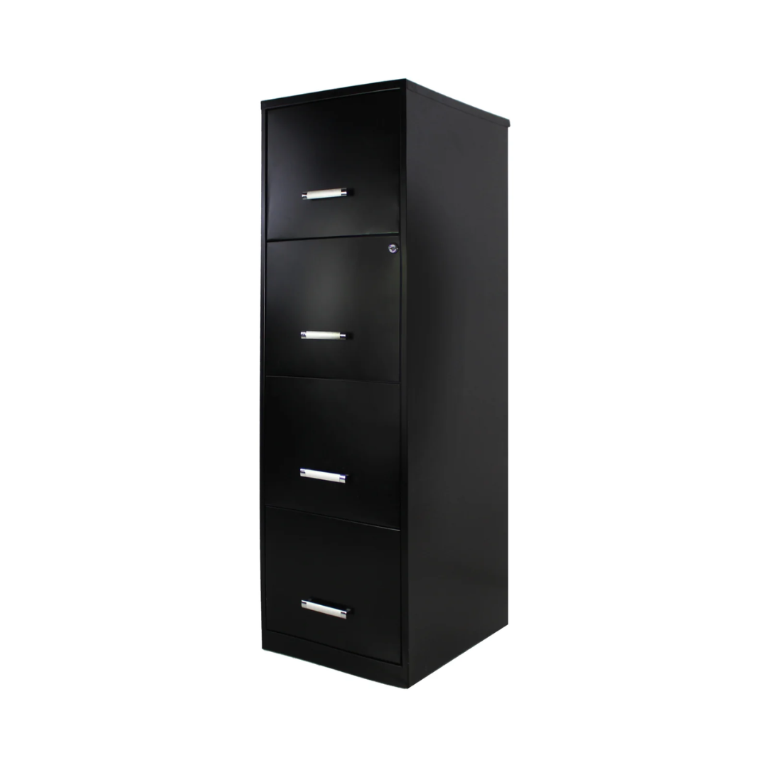 ARCHIVERO VERTICAL 4 GAVETAS NEGRO