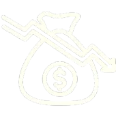 Faint line art of a magnifying glass with a dollar sign inside it