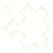 White puzzle piece outline on a white background