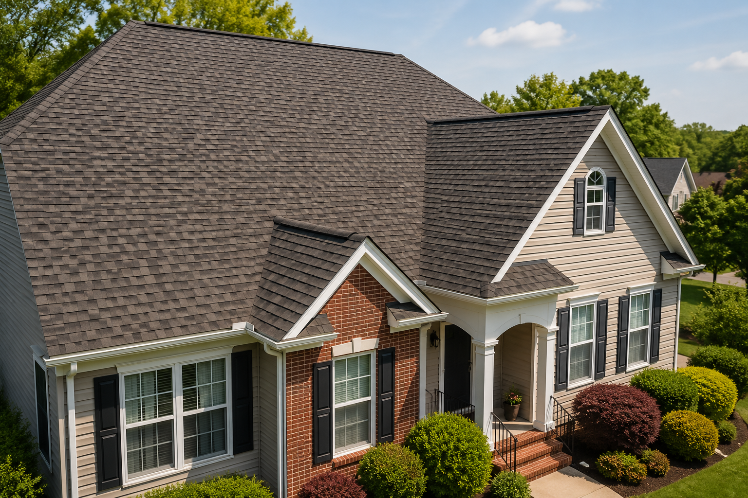 Asphalt shingle roof on a well-maintained Richmond area home after Roof Maxx roof treatment