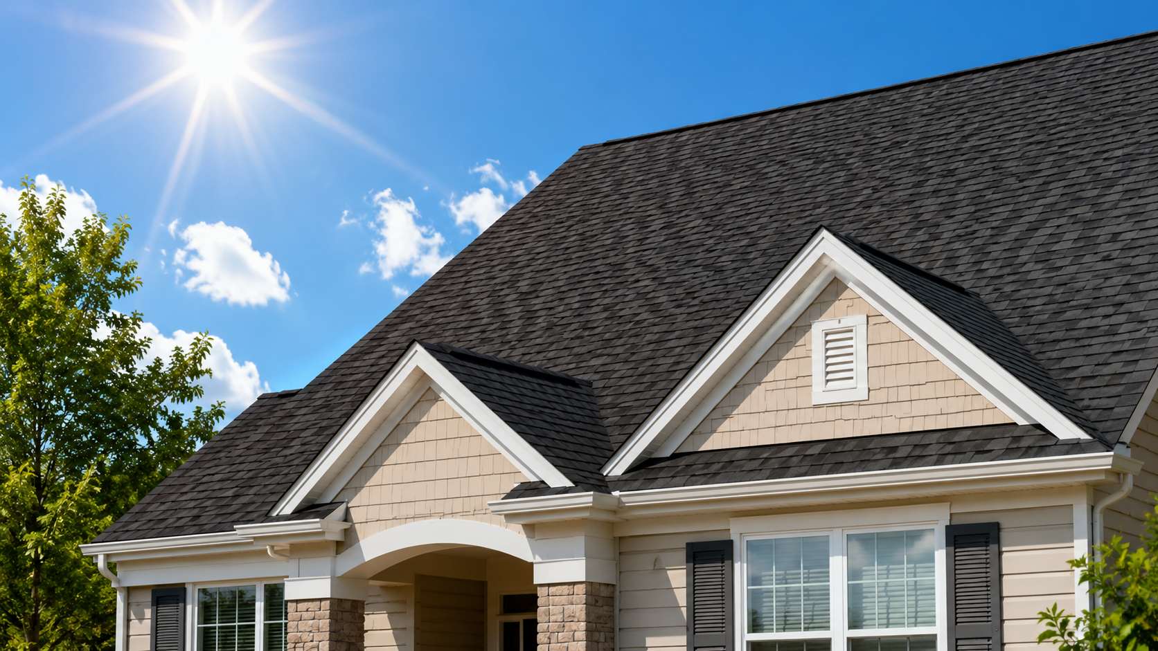 Asphalt shingle roof in sunlight affecting home temperature in Richmond, VA