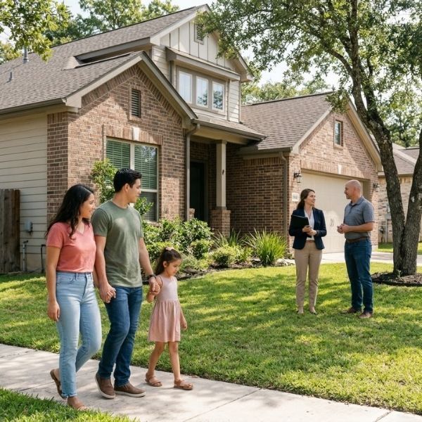 family looking at a house to move into