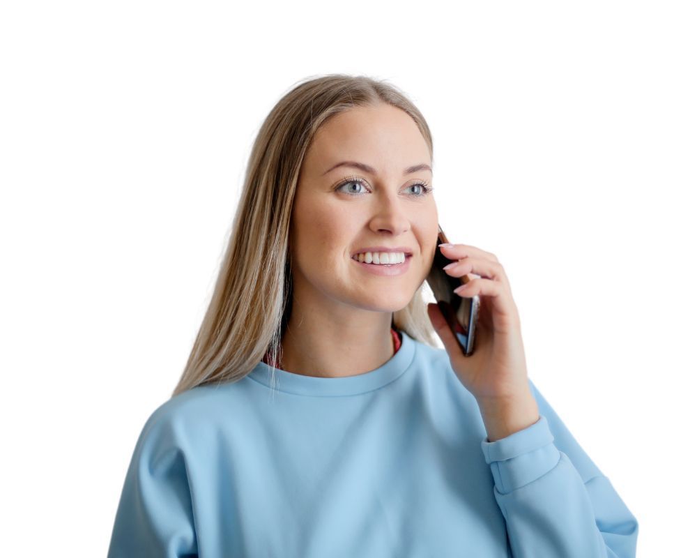 young woman on phone