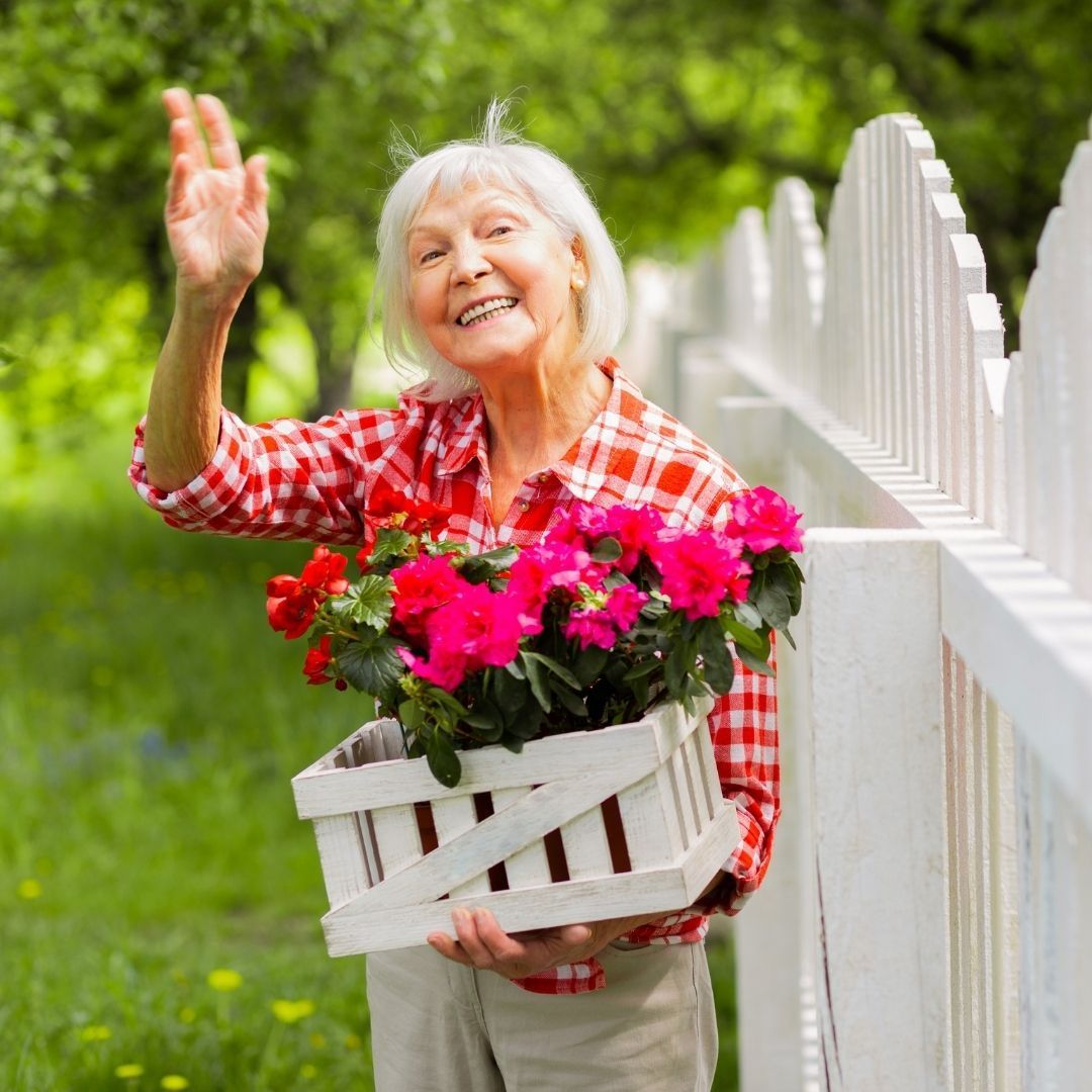 a neighbor waving