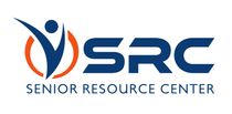 The logo for the senior resource center is blue and orange.