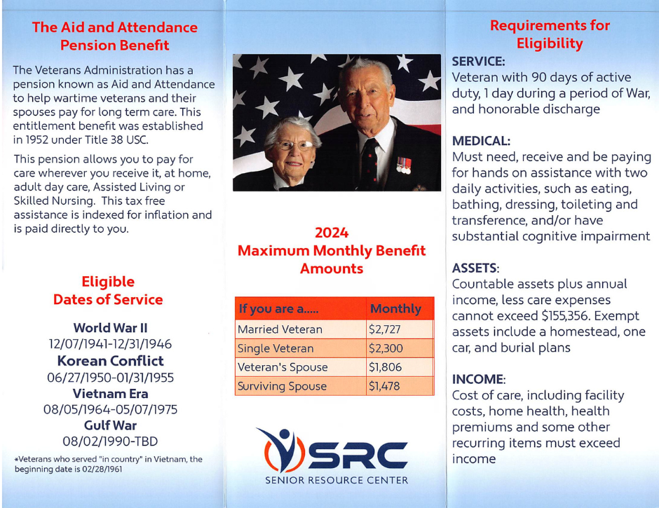 A brochure for the airland attendance pension benefit